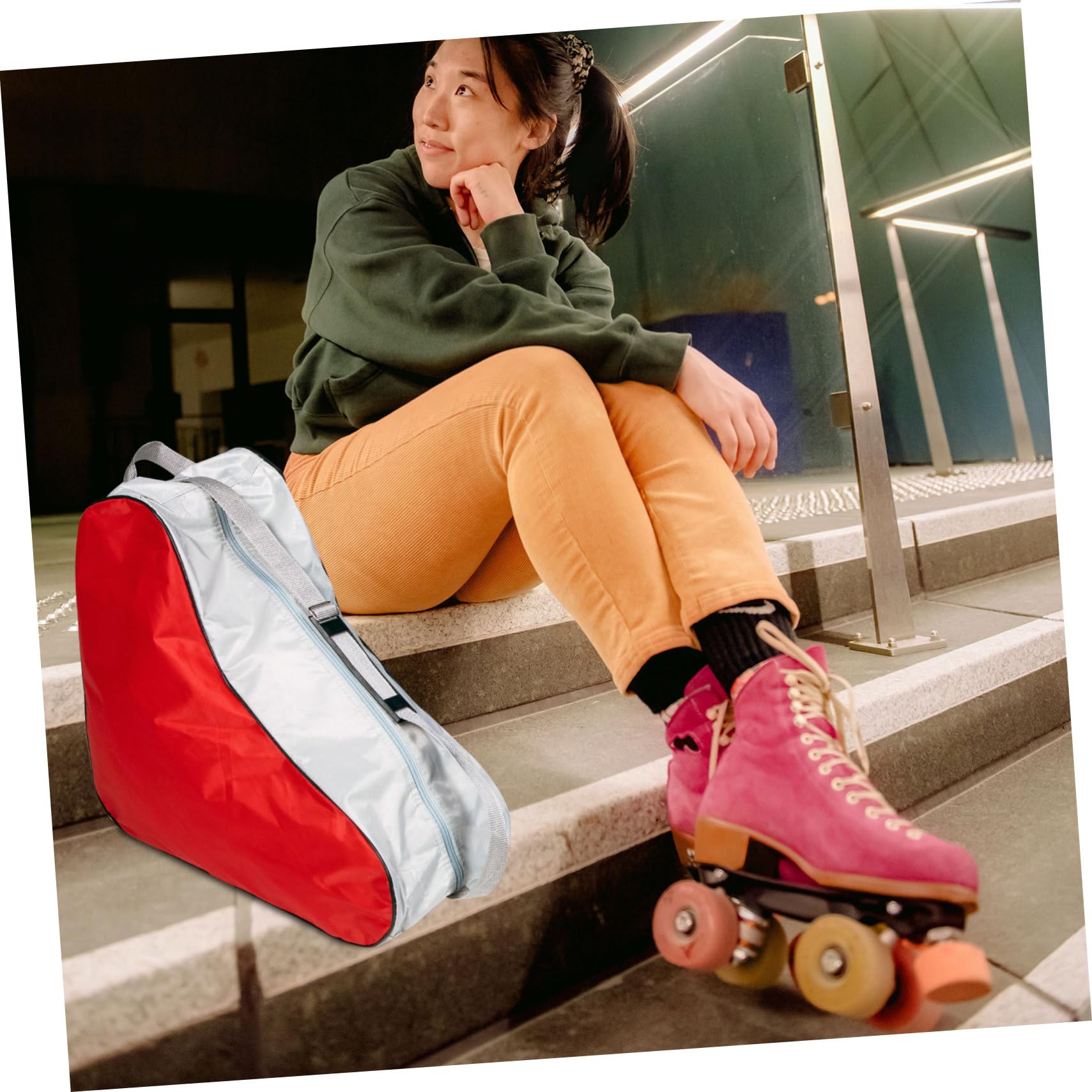 BESPORTBLE Borsa per Pattini 3 Pezzi in Poliestere per Uso Outdoor | Formato Portatile, Look Semplice e Moderno, Custodia per Pattini a Rotelle e Ghiaccio
