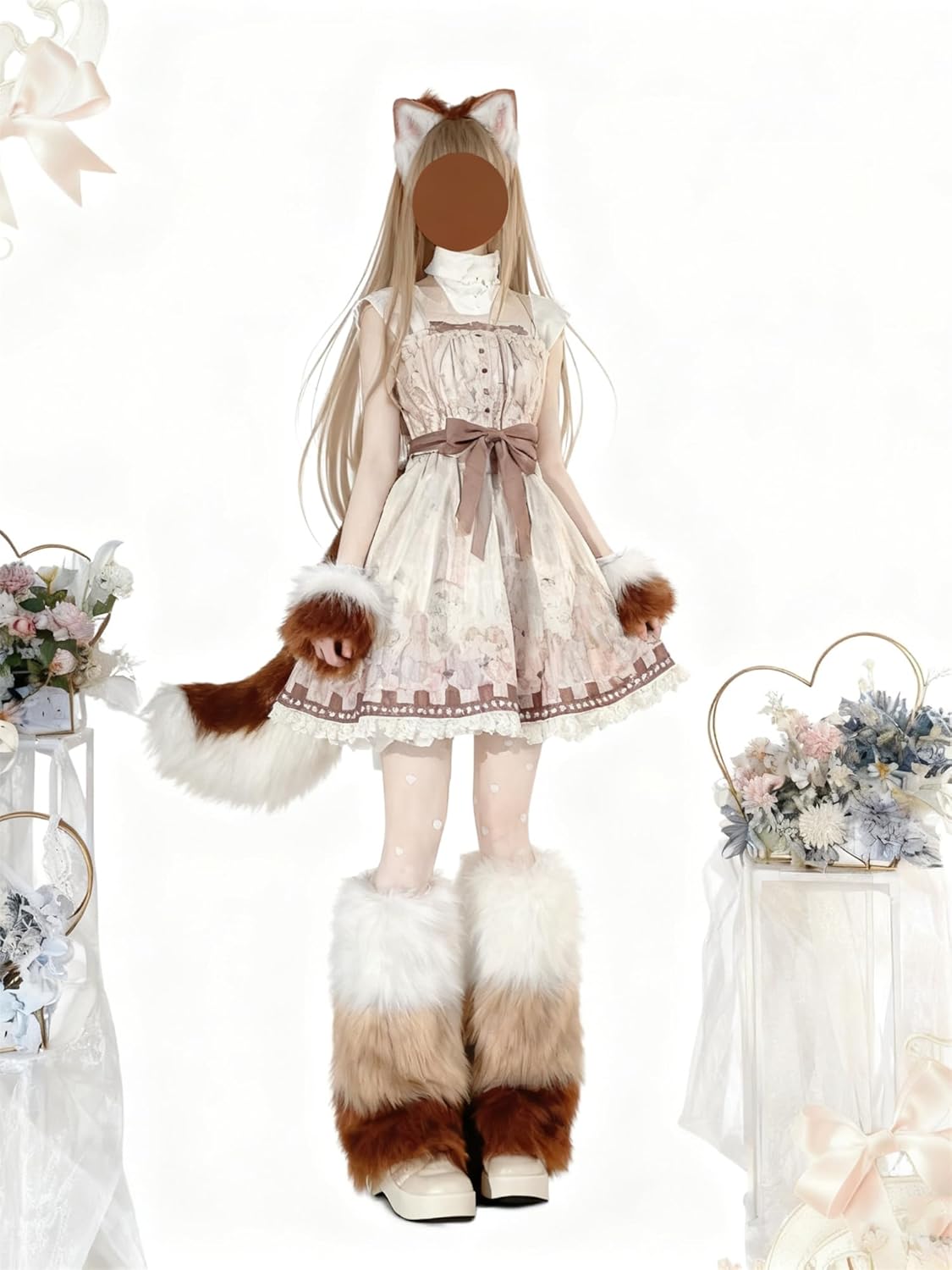 Mylleure Women Furry Leg Warmers Colorful Neon Rave Fluffy Fur Leg Sleeve 80s 90s Warm Fuzzy Leg Cover Dance Party Clubwear - Image 5