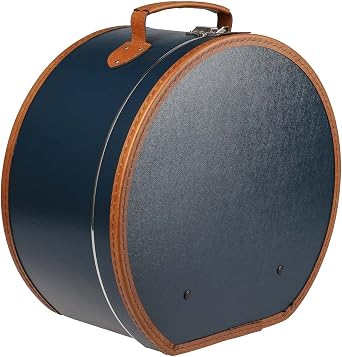 Lierys Round Hat Box - Dimensions Approx. 40 x 21 cm - Made of Imitation Leather - for Storage with Carrying Handle and Lock - Case for Hats - Good Decoration for The Home