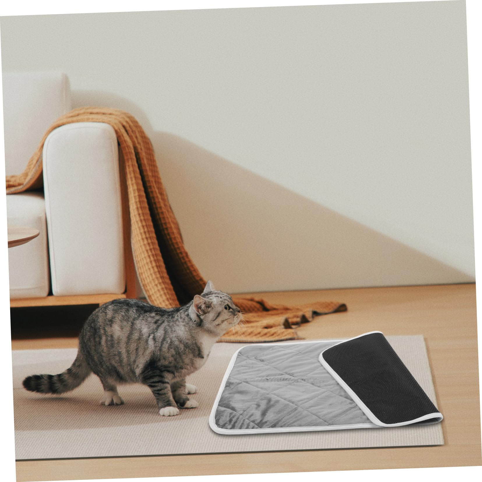 POPETPOP Self Heating Pet Pad Cozy No Electricity Heated Dog Blanket for Cats Dogs Portable Warmth Lightweight Design for Indoor Outdoor Use Trim