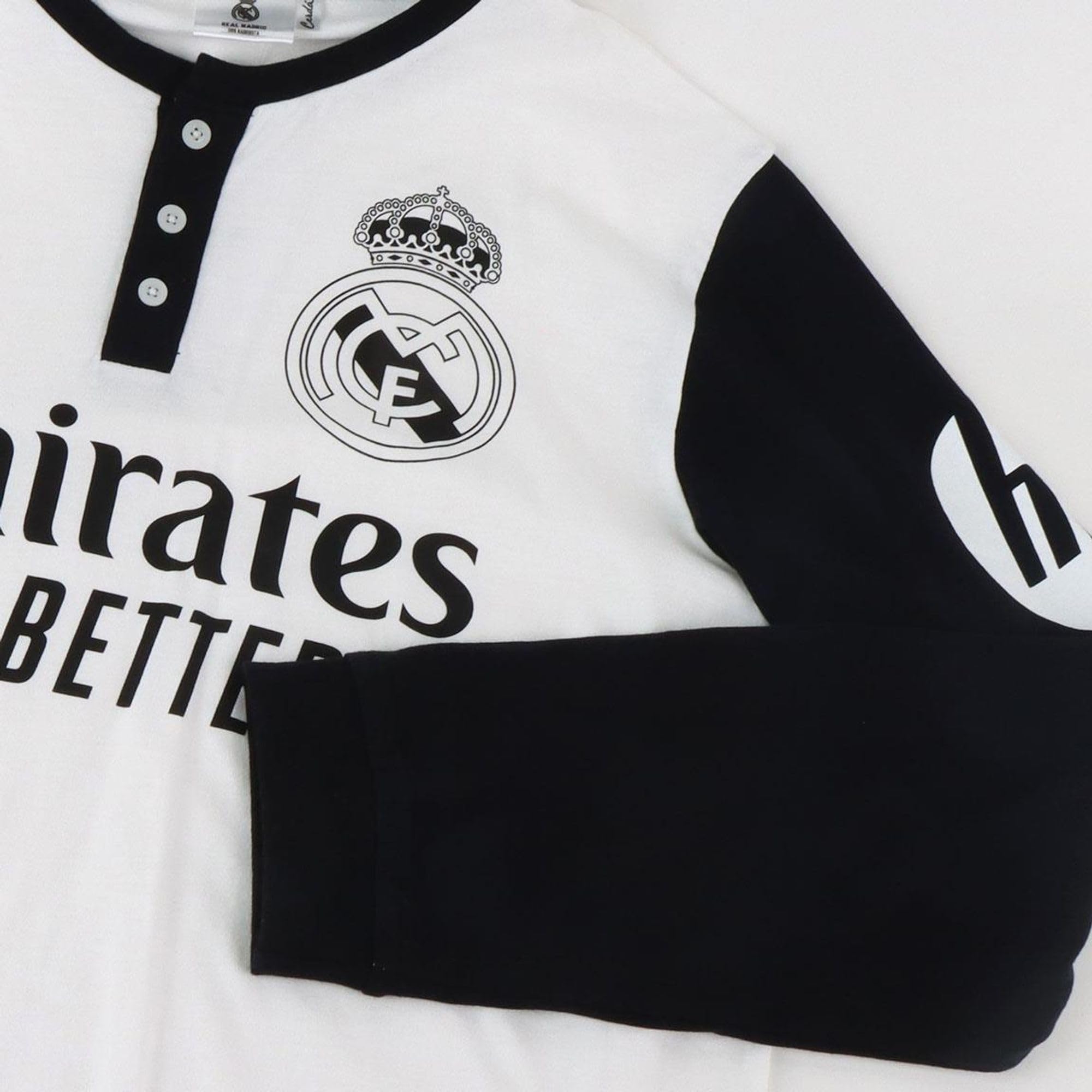 Pyjama Real Madrid pour des Nuits Confortables et relaxantes – Pyjama Officiel du Real Madrid au Design Unique, Blanc, XL