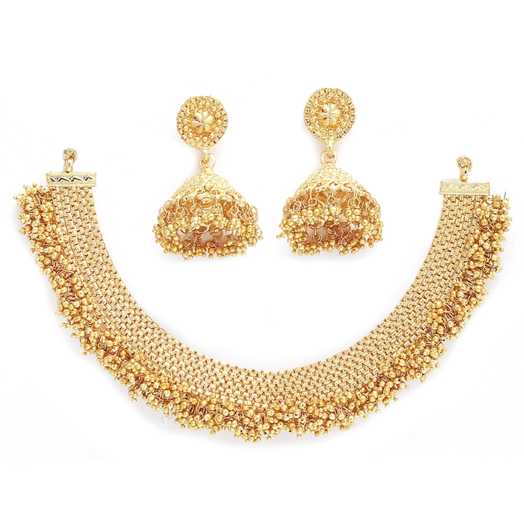ZENEME Jewellery Set Gold Plated Traditional Temple Coin Pearl Necklace Set With Dangling Earrings Jewellery for Women & Girls (B076JDN6JH) Amazon Price History, Amazon Price Tracker