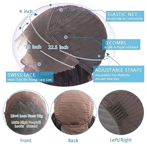 Miniatura 6 de Pelucas de cabello humano ondulado profundo con encaje frontal, densidad del 150%, pelucas rizadas para mujeres negras, pelucas frontales HD de 13 x