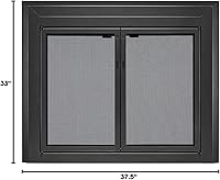 Vista 11 de UniFlame - Logan - Puertas de chimenea estilo gabinete con vidrio templado ahumado