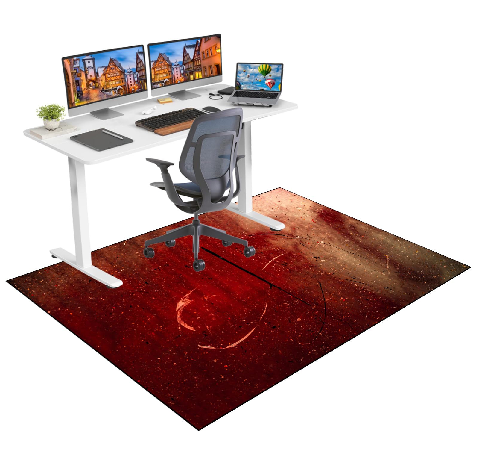 Office Chair Mats for Carpet Floor Gaming Desk Chair Mat for Rolling Chair Carpet Protector Chair Mat Hard Floor Protector Mat for Office Chair Large Computer Floor Mat for Gaming Chair 130 x 160 cm