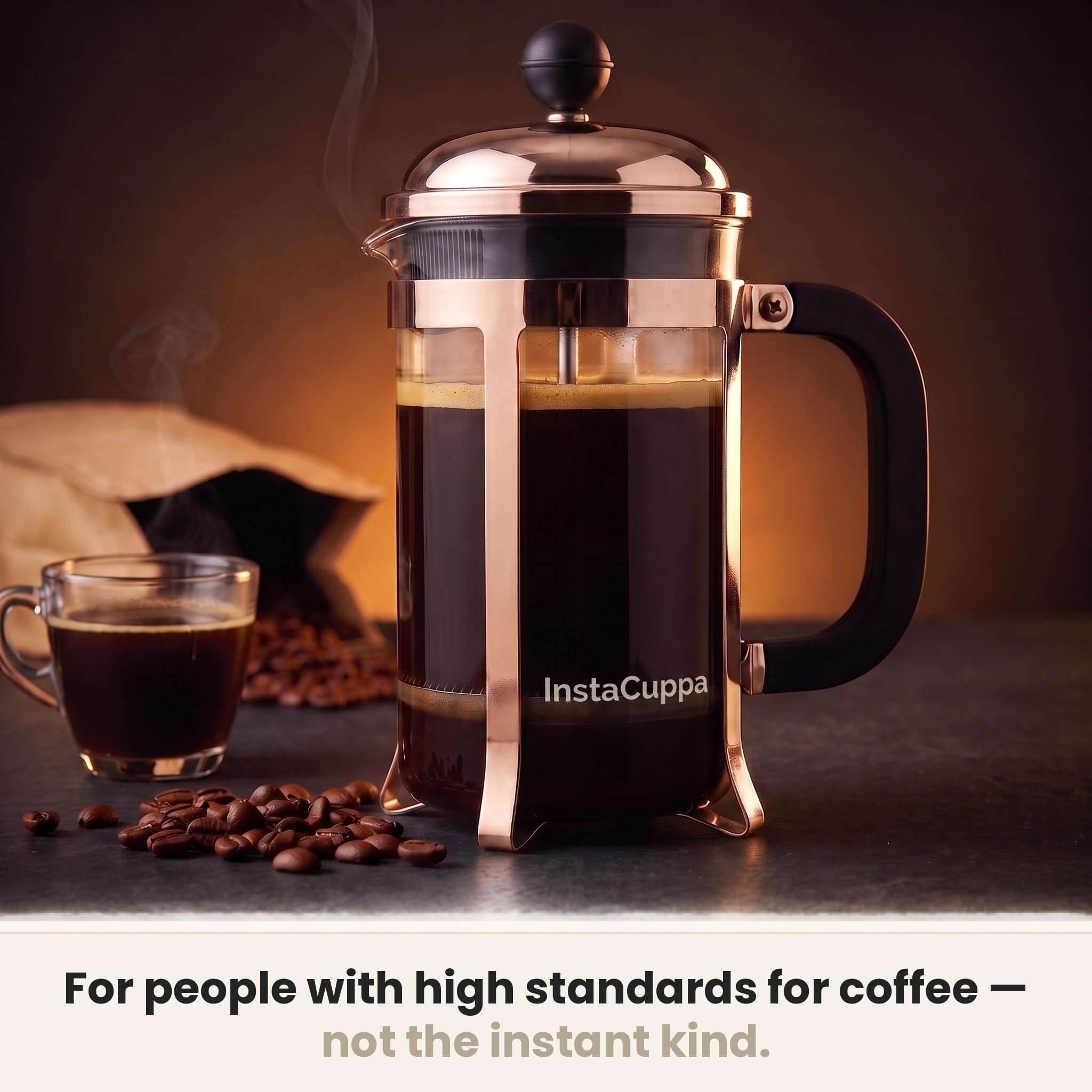 InstaCuppa French Press - Copper Coffee Maker -2