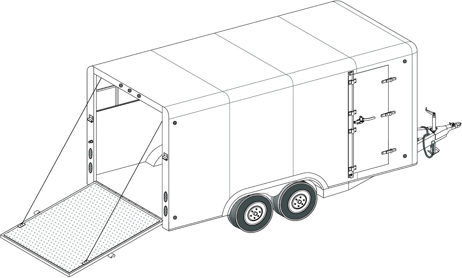 16CC - 16'x8' Covered Cargo Trailer DIY Master Plan w/Blueprint Paper - Engineer Approved
