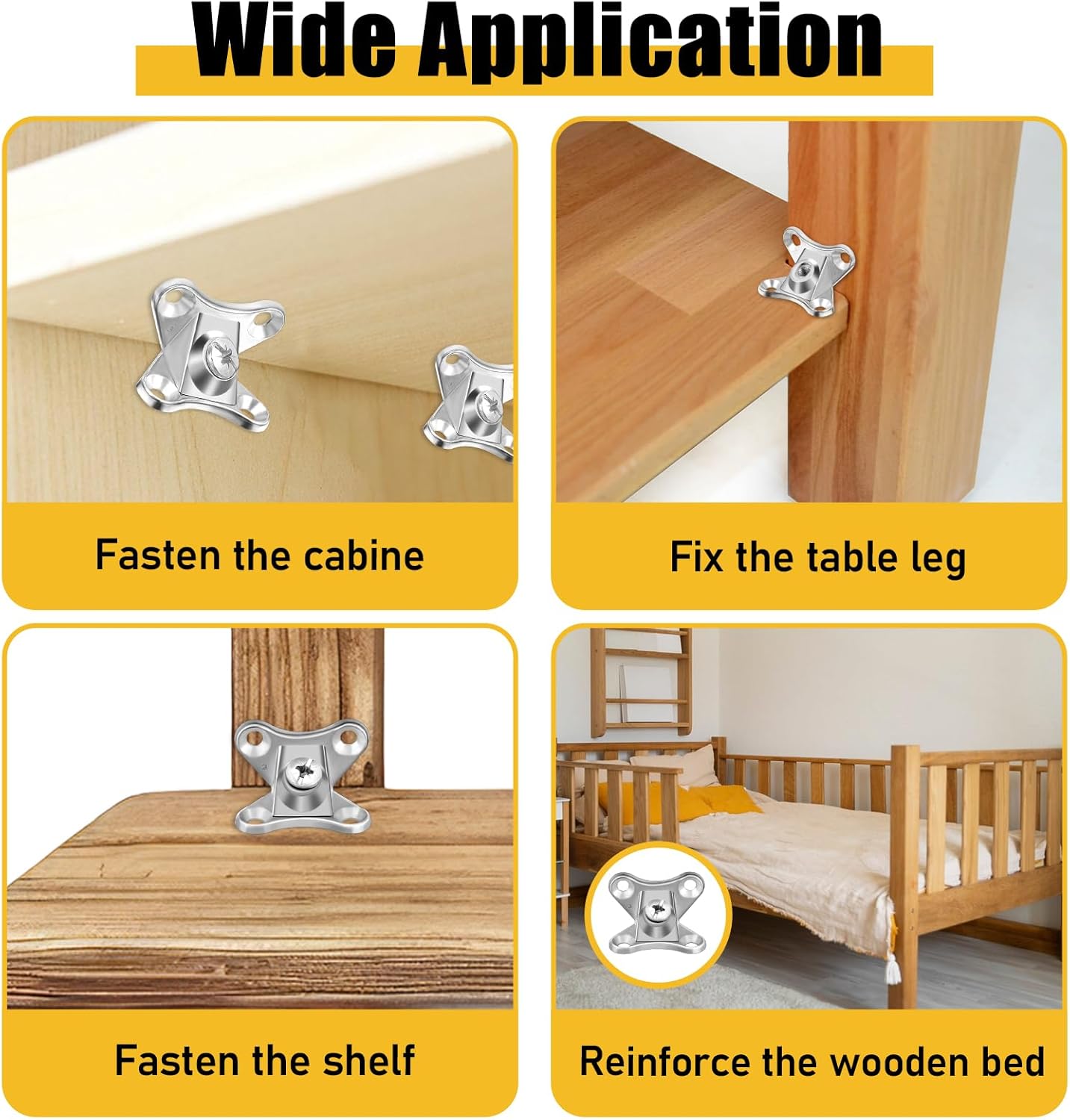 24 Pcs L Bracket Detachable Corner Brace, Removable Heavy Duty Butterfly Corner Bracket for Wood Furniture Cabinet Shelves Table Chair Bed