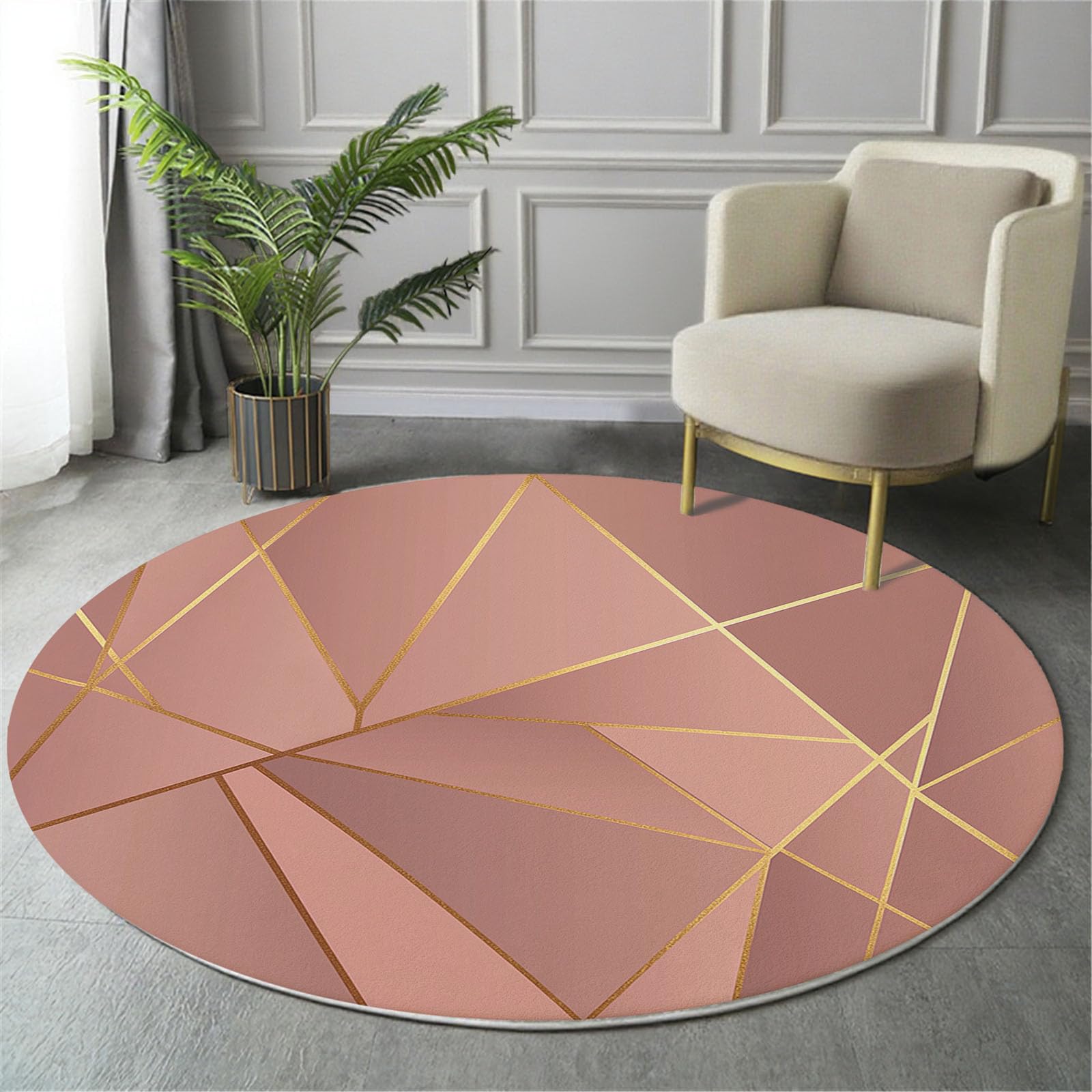 Tapis rond décoratif de motif géométrique abstrait 200cm