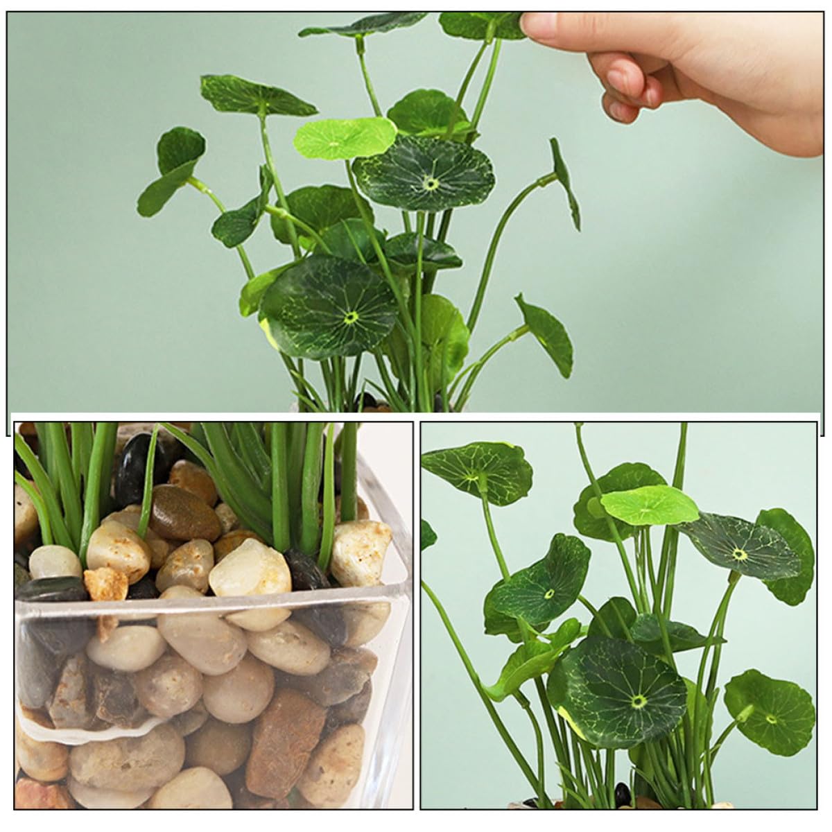 SEWACC Petite Plante Artificielle Bonsaï en Pot, Vert, Céramique | Ornement de Simulation, Salon et Bureau, sans Arrosage ni Entretien, Usage Quotidien