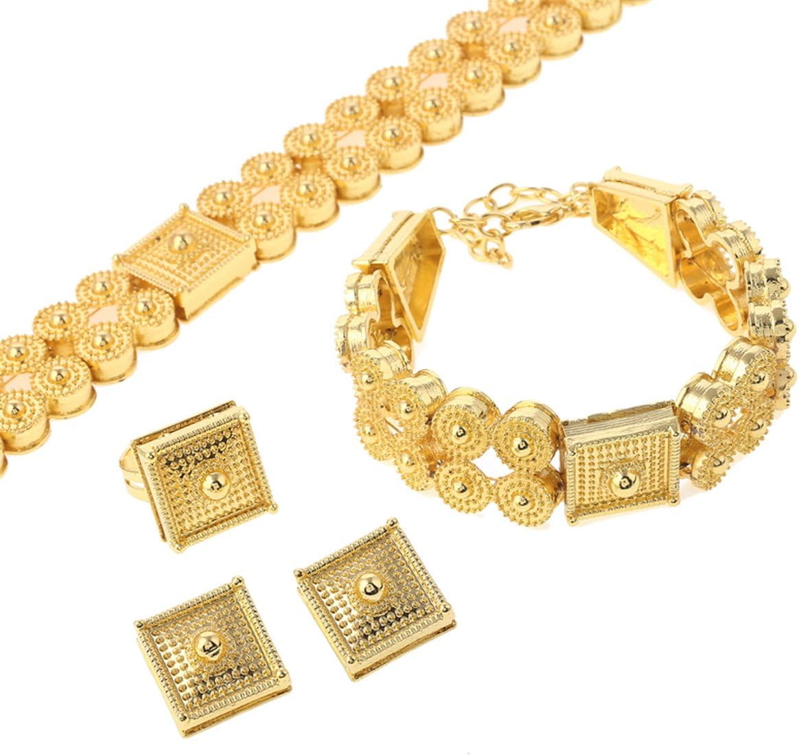 Chuangbang JewelryEthiopian Chokers Necklace Bracelet Earrings Ring for Women Eritrea Habesha African