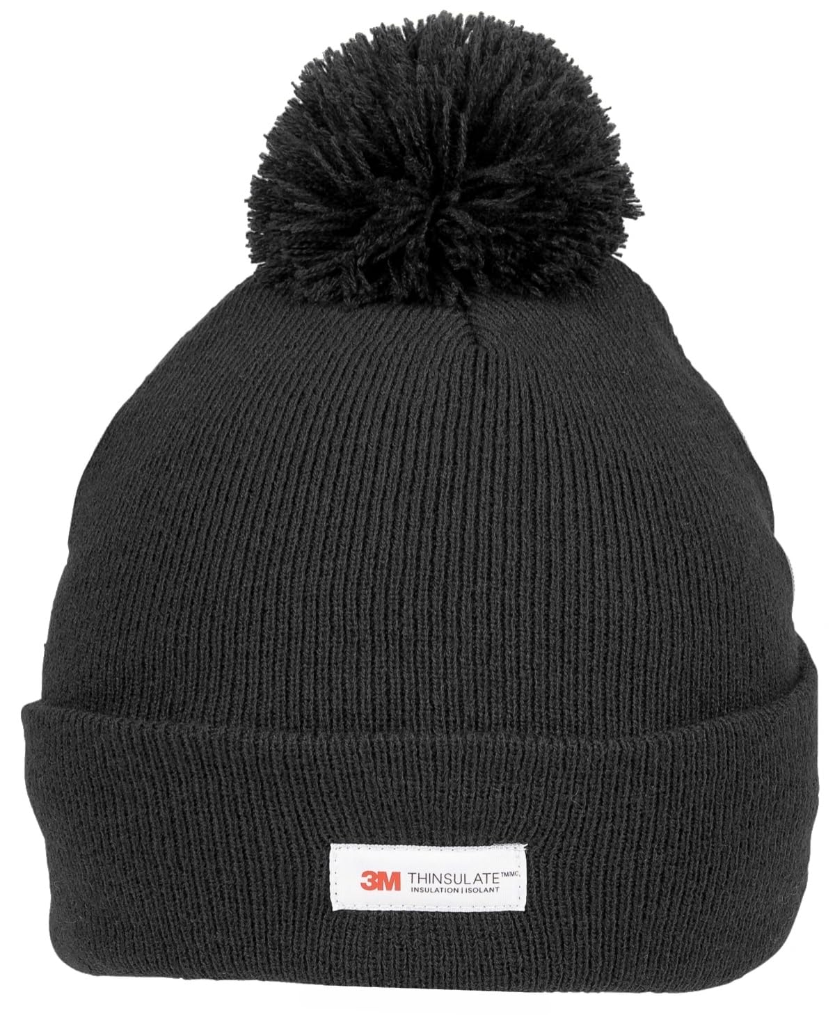 SSP Hats Mens Knitted Bobble Hat with Genuine Thinsulate™ Inner - Black, One Size