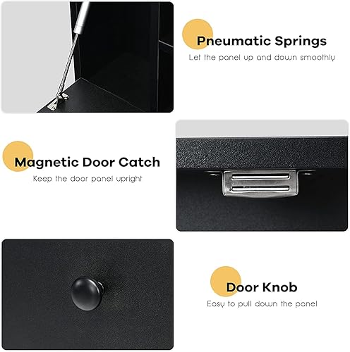 Miniatura 6 de CHEFJOY - Escritorio flotante 2 en 1 con mesa plegable, escritorio plegable para laptop con compartimentos de almacenamiento, ahorro de espacio para