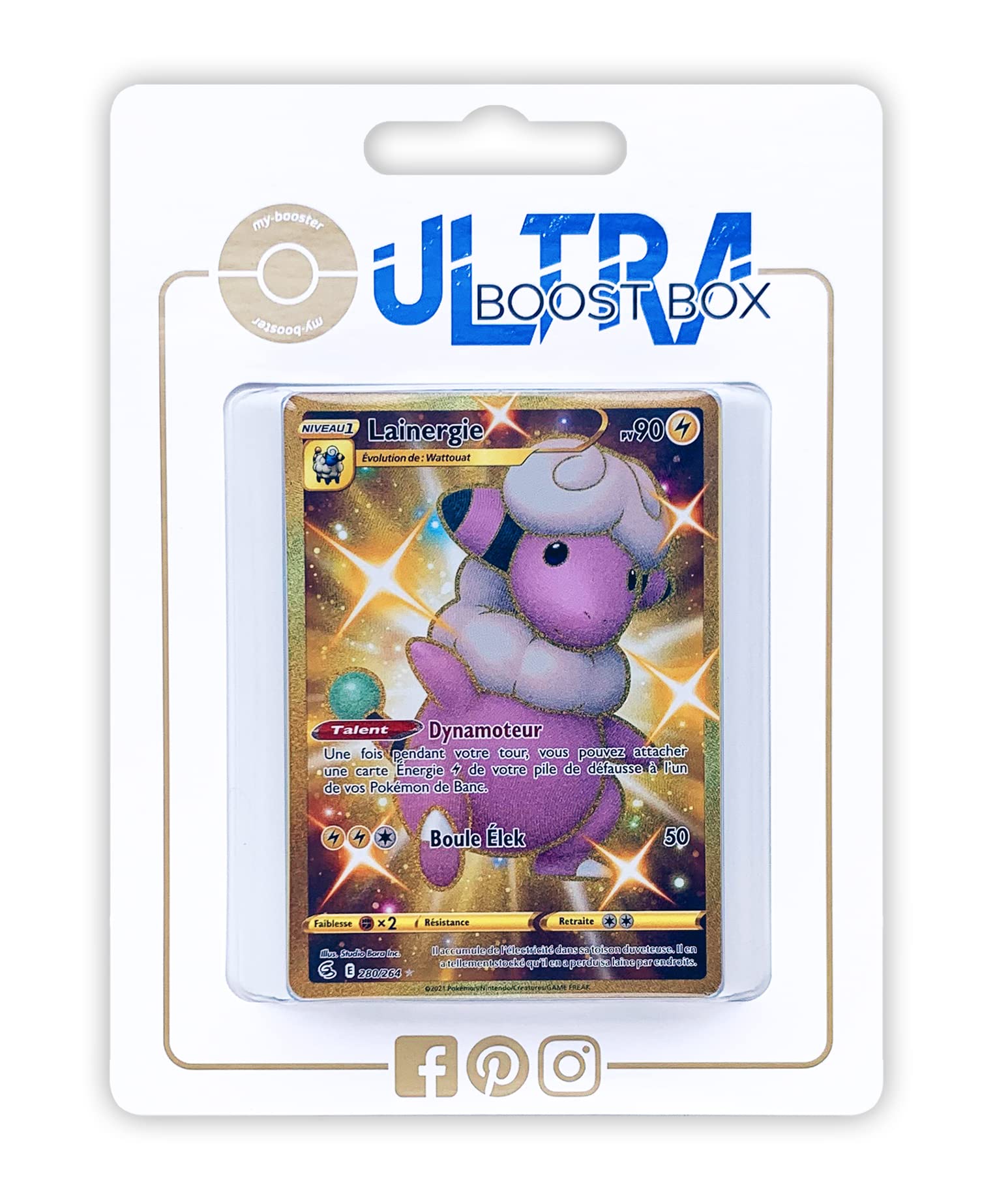 Lainergie (Flaaffy) 280/264 Shiny Gold - Myboost X Epée et Bouclier 8 -  Poing de Fusion