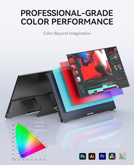 15.6 Inch Portable Monitor 4K UHD 3840x2160P,/w Sleeve,Metal Shell & Kickstand & Dual Speaker,Gaming Monitor,Travel Monitor,Plug&Play for Laptop,PC,Phone,Xbox,PS4/5,Switch,Pi, Black, PMT-15T-4K