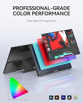 15.6 Inch Portable Monitor 4K UHD 3840x2160P,/w Sleeve,Metal Shell & Kickstand & Dual Speaker,Gaming Monitor,Travel Monitor,Plug&Play for Laptop,PC,Phone,Xbox,PS4/5,Switch,Pi, Black, PMT-15T-4K