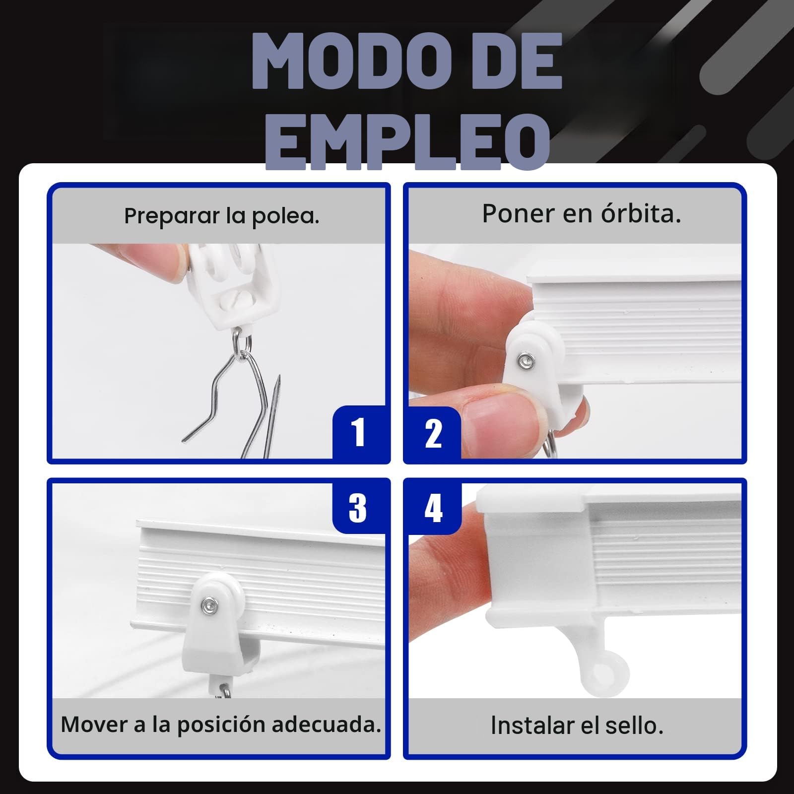 Glarks Kit surtido de 155 piezas de cortina de techo curvada flexible de 5 m, con 40 ganchos de cortina de 3,5 cm, 40 clips de cortina para cortinas de ducha en forma de U