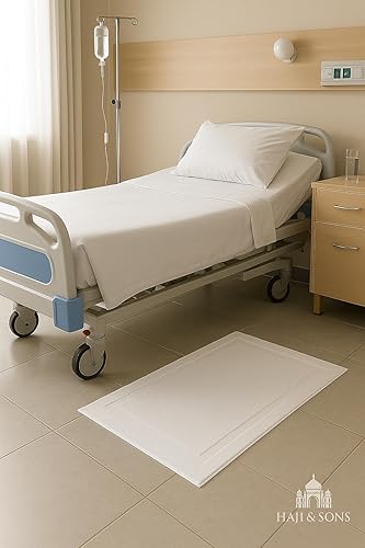 Miniatura 5 de Paquete de 2 tapetes de baño blancos para baño, 20 x 30 pulgadas, 100% algodón hilado en anillo, extra absorbentes, lavables a máquina,