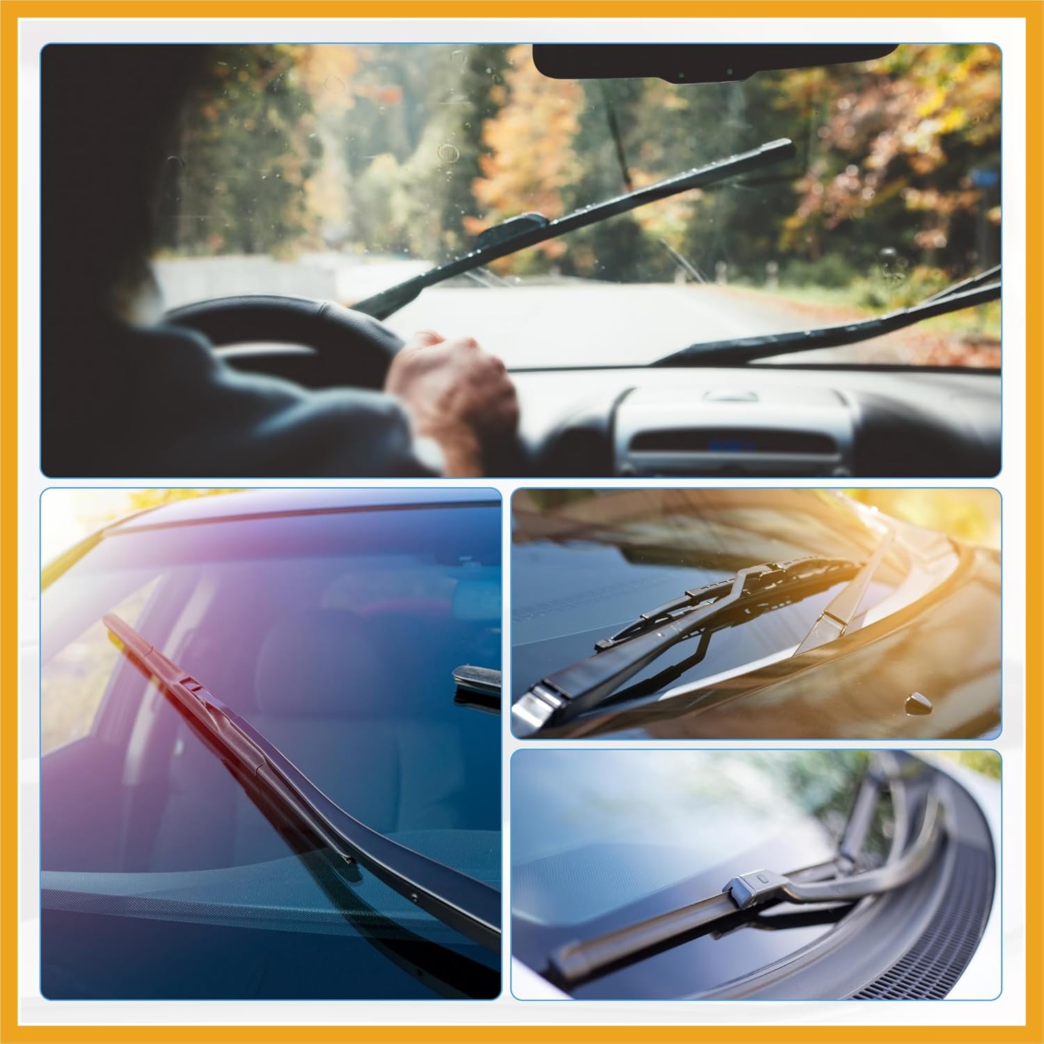 26" 14" 12" Front Rear Windshield Wiper Blade Set Fit for Fiat 500X 2014-2023 with Top-Lock - Pack of 3 Black Replacement
