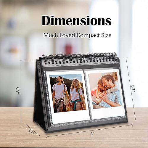 Miniatura 7 de Paquete de 2 álbumes de fotos para cámara Fujifilm Instax Wide 300, Polaroid 600, álbumes para cámara de película instantánea Polaroid Now+ Now