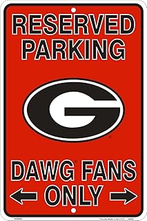 Hangtime University of Georgis (UGA) - Georgia Bulldogs Fans Reserved Parking Sign Metal 8 x 12 Embossed