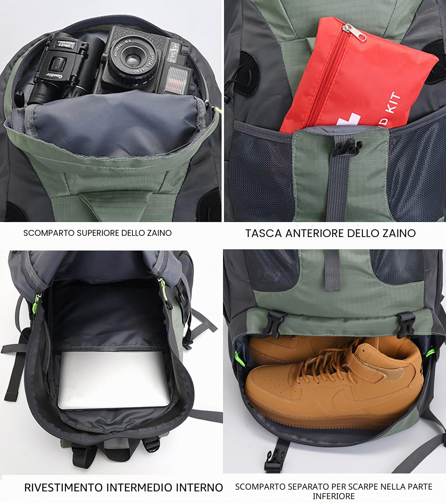 Bseash Zaino da Trekking Leggero Resistente all'acqua da 50L, Borsa da Viaggio per Alpinismo Arrampicata Campeggio e Turismo