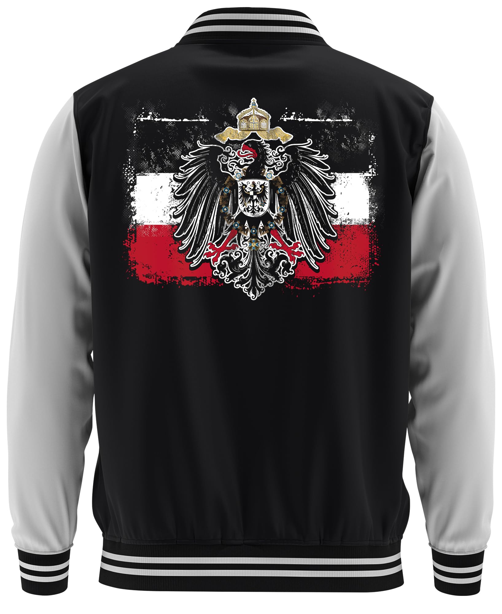 UGLYSHIRT Old School Flag Kaiserreich College Jacke | Deutschland Patrioten Preußen Football Jacke Sport Baseball Freizeit Sweatjacke