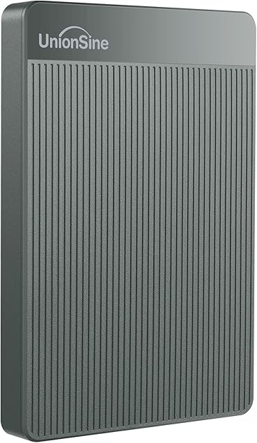 UnionSine External Hard Drive 500GB Ultra Slim Portable External Hard Drive USB3.0 HDD Storage Compatible for PC, Mac, Laptop, Xbox, Xbox one, PS4(Grey) HD-2510