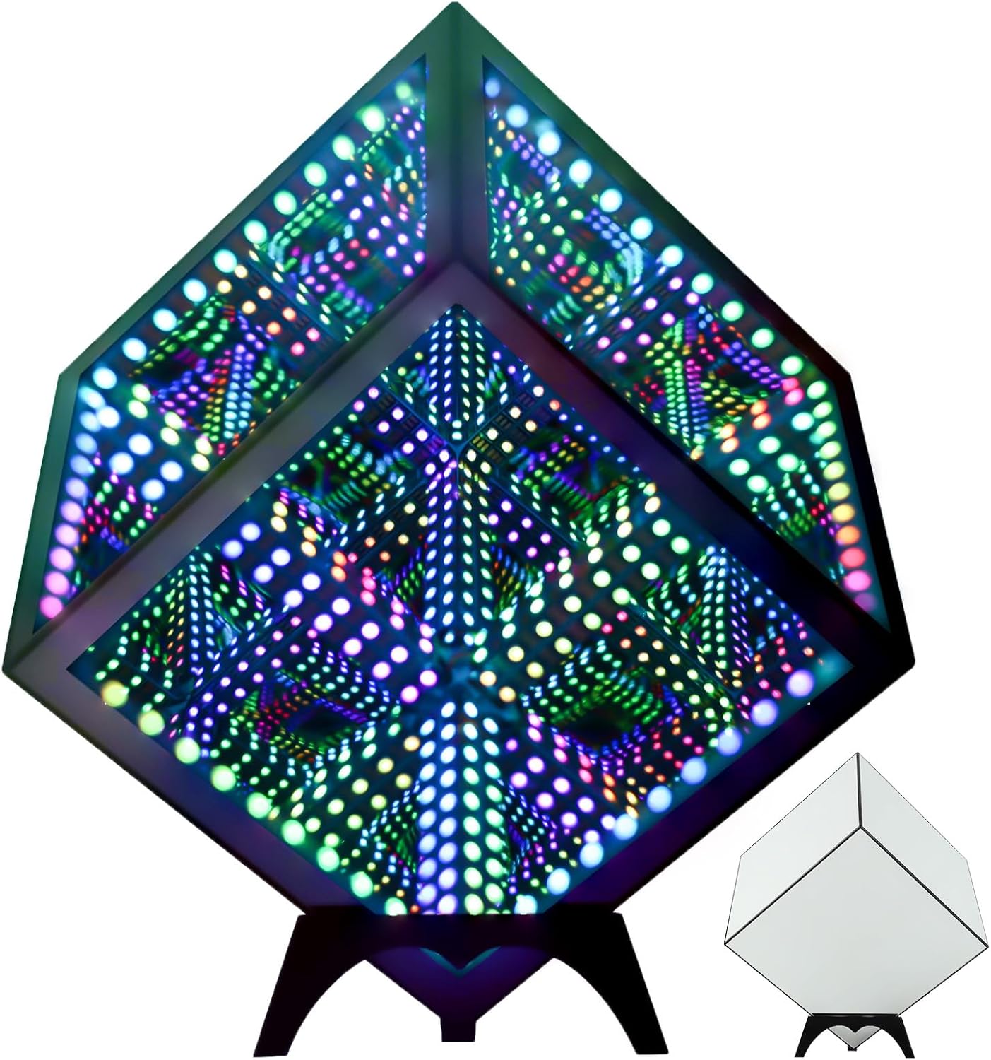 RGB Infinity Hyper Cube Light with APP Control - Smart Infinity Mirror Night Light, 16M Colors Music Sync, Gaming Room Decor, Mood Lighting for Bedroom Desk and Party (7 Inches)