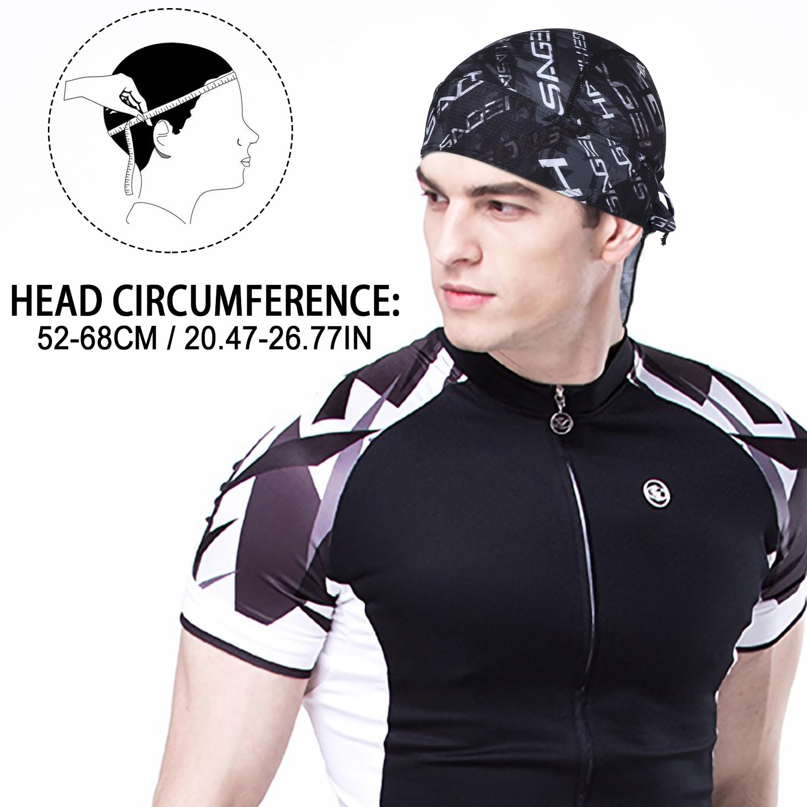 HASAGEI Sportowa czapka bandana Duragag, chusta na głowę, na rower, oddychająca, wchłania pot