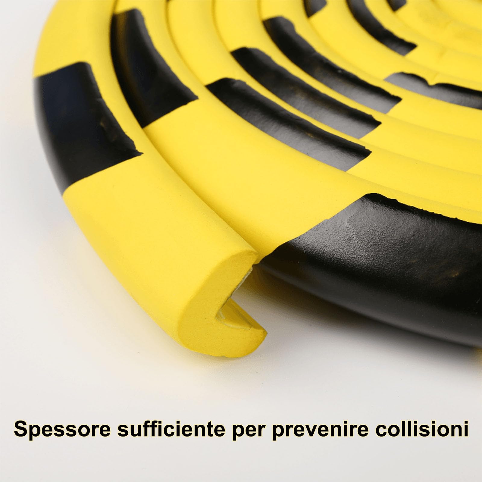 Mousse Protection en Caoutchouc, Coins de Protection d Angles Jaune et Noire en Forme de L, 5M Autocollantes Mousse Antichoc, pour Murs, Ateliers