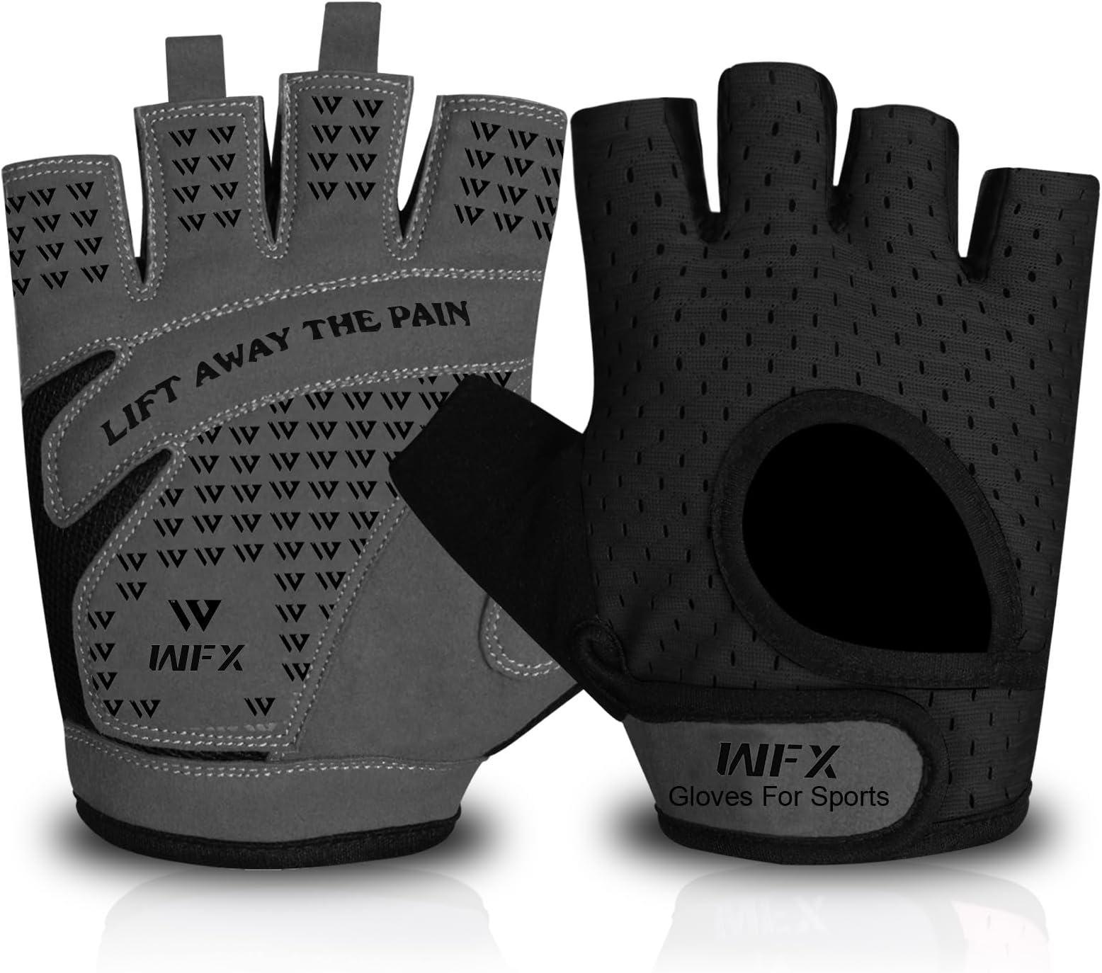 Weight Lifting Gym Gloves Fitness Workout Breathable Ladies Gloves Non-Slip Silicone Padded Palm Protection Elasticated Strength Training Equipment Half Finger Exercise