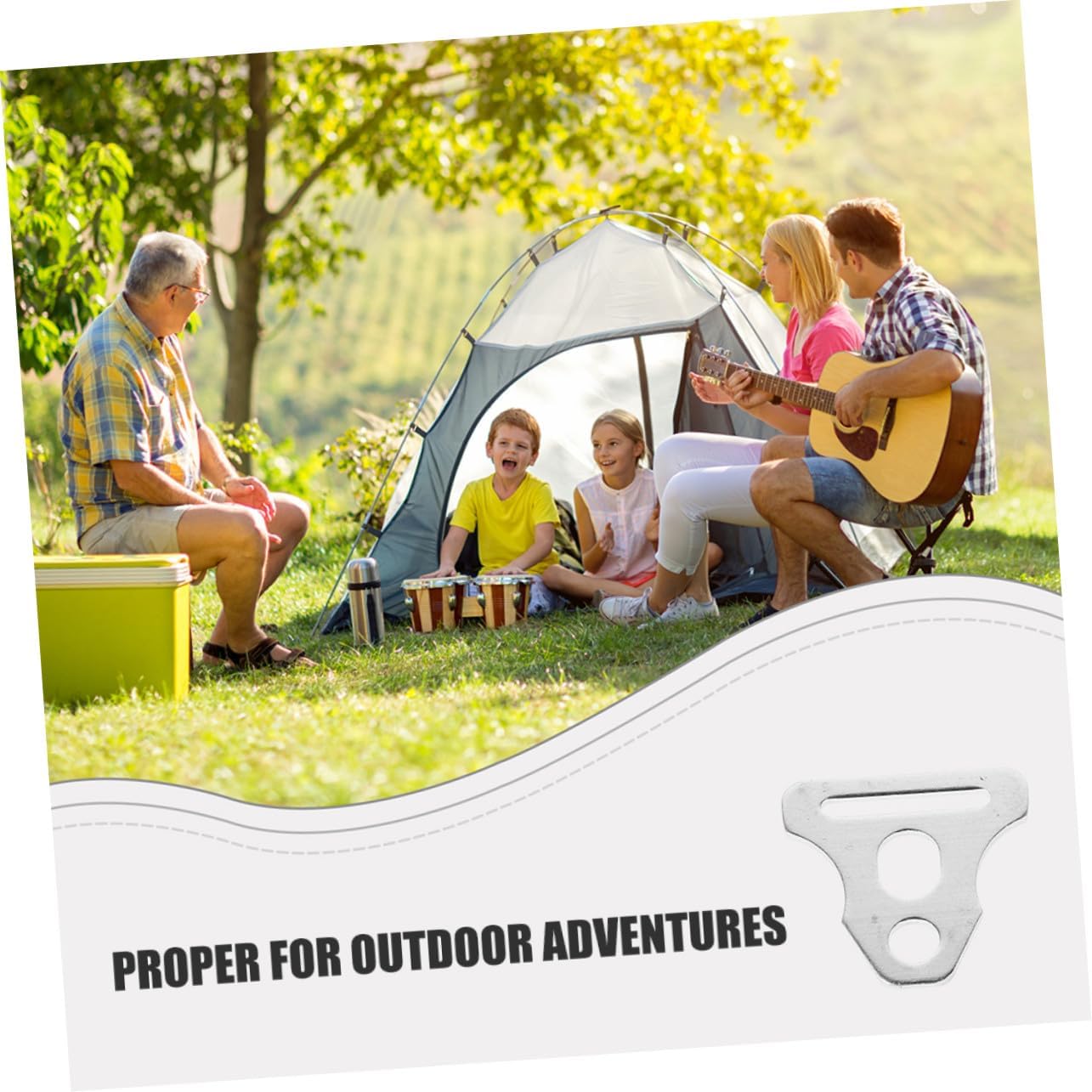 KOMBIUDA 10pcs Lightweight Metal Triangle Tent Rope Fasteners Windproof Anti-Skid Tensioners for Camping Outdoor Tent Cord Stability Camping Supplies