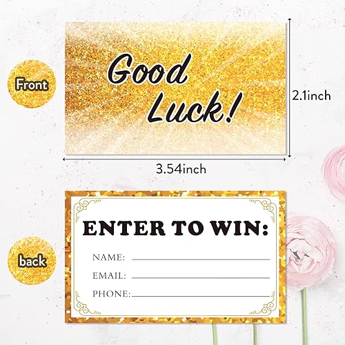 Miniatura 2 de Tarjetas de entrada para ganar, 300 boletos dorados para rifas, tarjetas de formulario de entrada para concursos, rifas doradas, boletas, ferias,