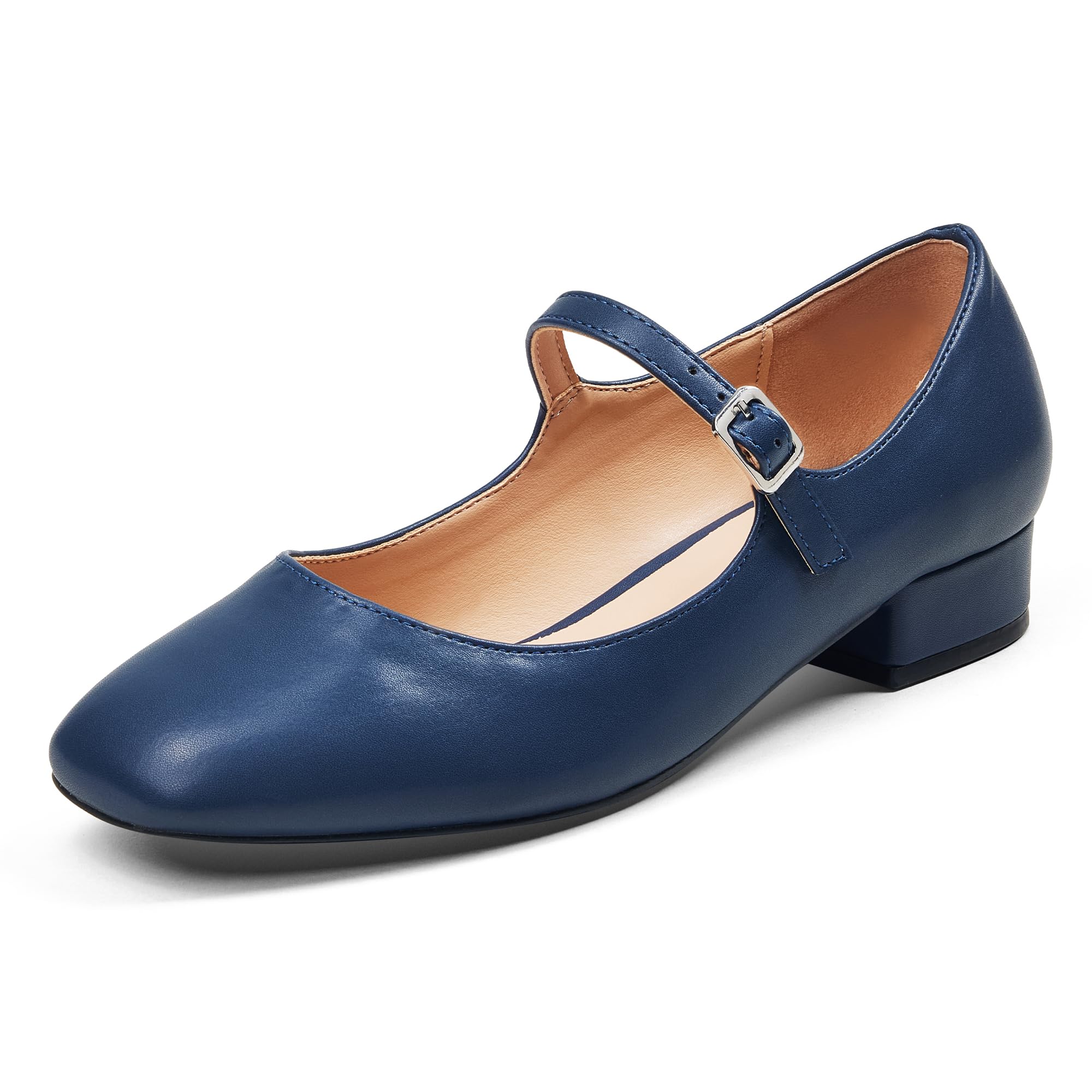 GENSHUO Mary Jane Scarpe da Donna, Ballerine con Punta Quadrata, Comode e Semplici, con Soletta Imbottita, EU 36-42