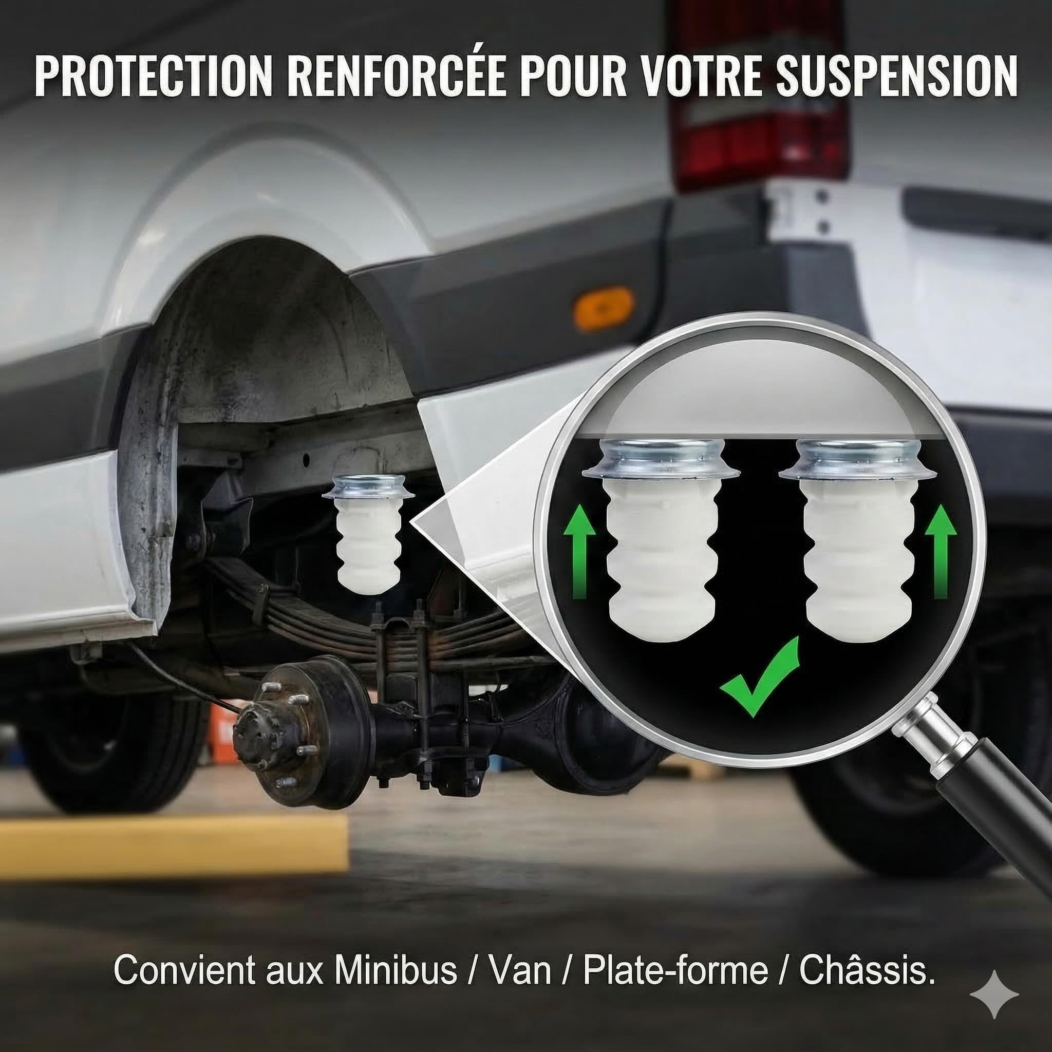 2x Limiteurs de Course en Caoutchouc, Butée de Suspension Arrière – Compatible avec Jumper/Ducato 250 / Boxer 2006–2019 – Pièce OEM 1351266080 516688