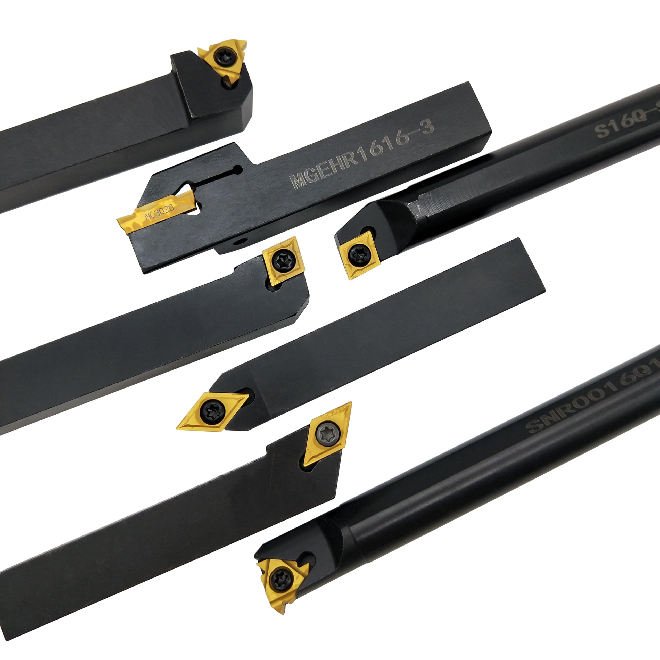 21 herramientas giratorias de 16 mm con cuchillas intercambiables, juego de soportes de herramientas giratorias de metal, utilizado para tornear ranuras, fresadoras de roscas y otros mecanizados, con