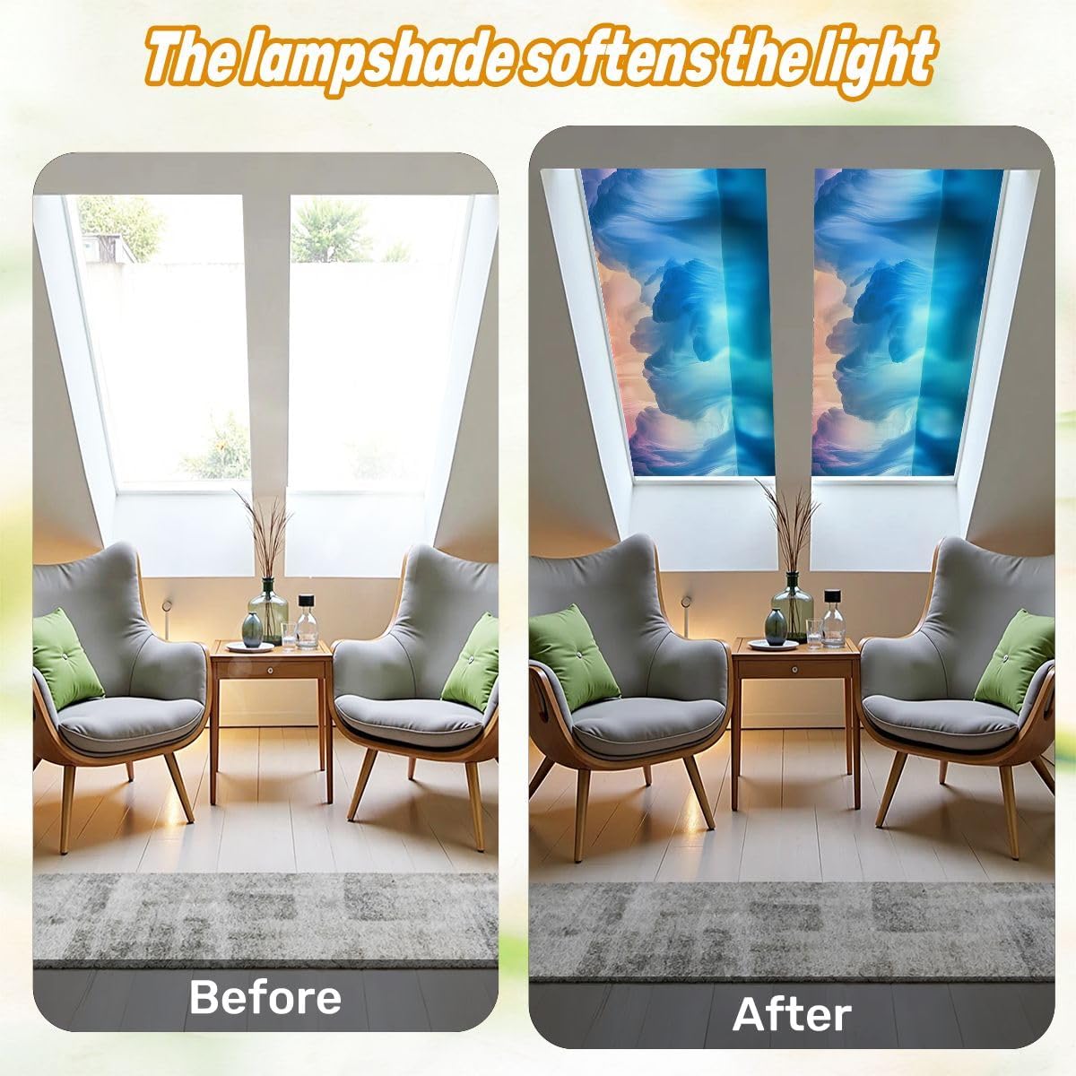 Fluorescent Light Covers for Ceiling Lights Magical world Abstract Landscape surreal lake reflections art Easy to Install Magnetic Light Filter for Classroom Office Hospitals School Home Decor