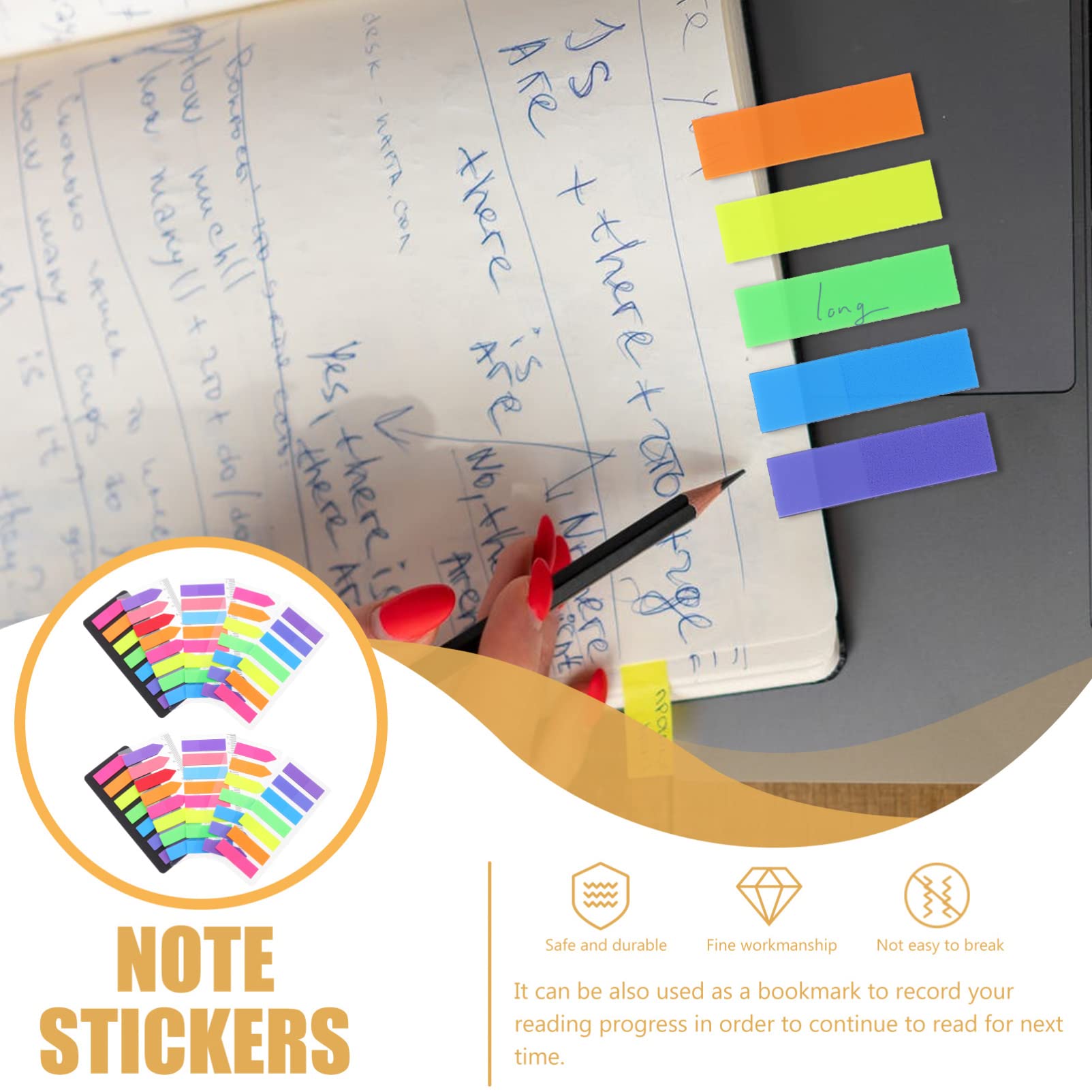 MAGICLULU 30sets Linguette Adesive Colorate Per Libri Segnapagina Fluorescenti Facili Da Usare e Portatili Per Annotazioni e Studio Materiale Resistente e Duraturo Confezione Pratica Per