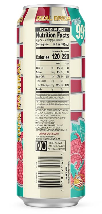 AriZona Raspberry Tea - 22 Fl Oz Big Can