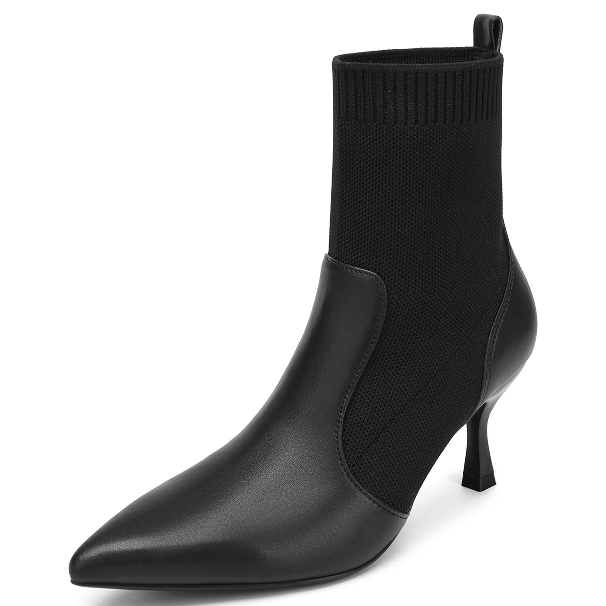 NEWBELLA COSY Womens Pointed Toe Ankle Boots - Elegant Stiletto Heel Booties Warm Winter Boots for Fall Winter