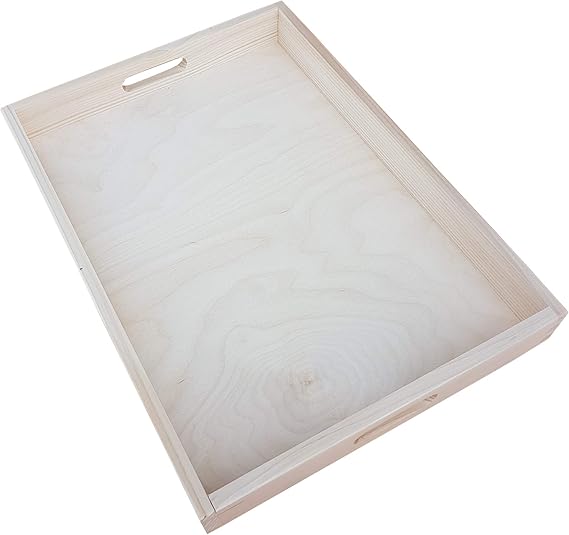Large Wooden Serving Unpainted Tray 50cmx36cmx 6cm Amazon.co.uk Home