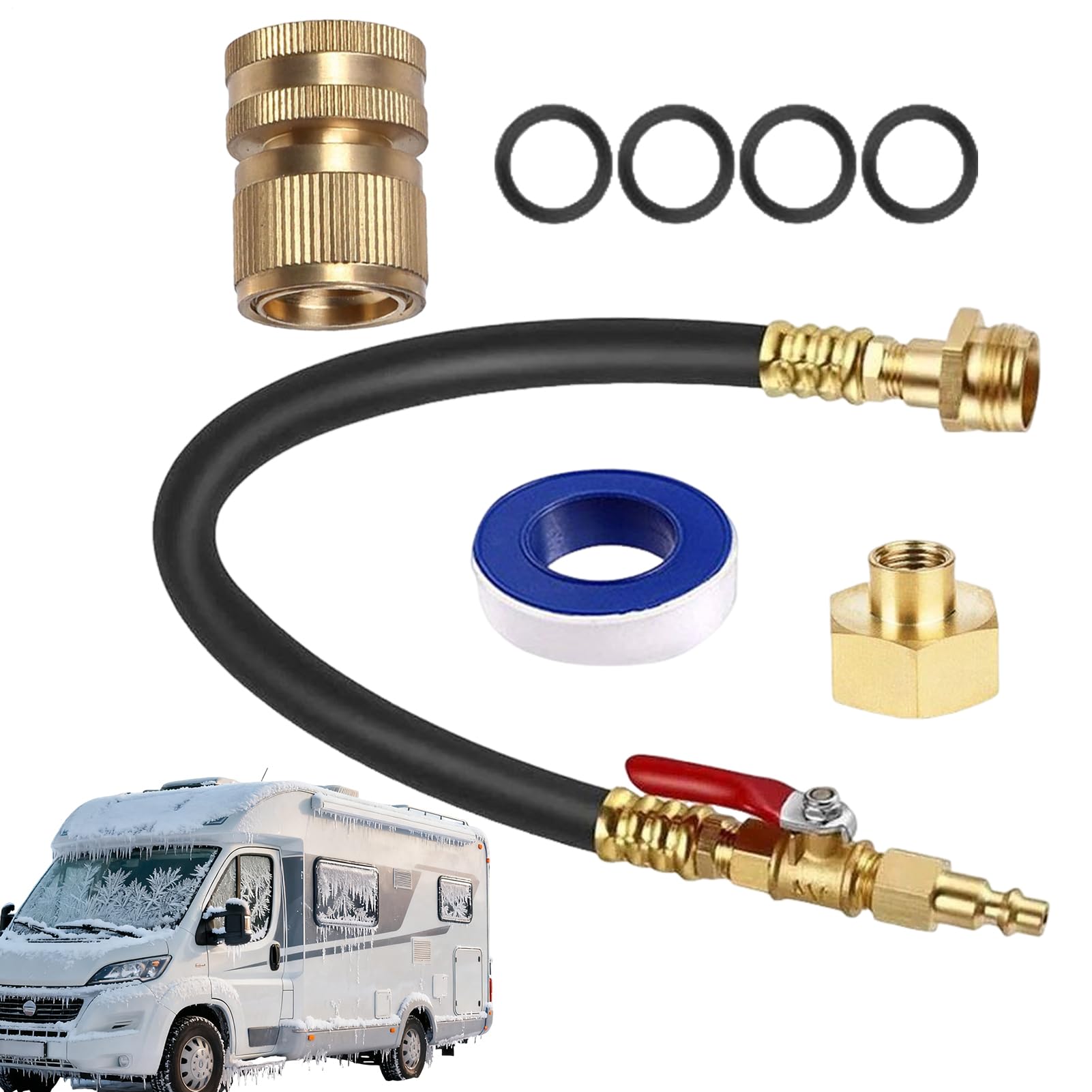 Raccord de tuyau antigel de 43 cm et adaptateur de vidange pour protéger vos circuits