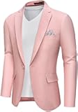 MAGE MALE Men's Slim Fit Blazer Jackets Suit One Button Lightweight Sport Coats Casual Blazer