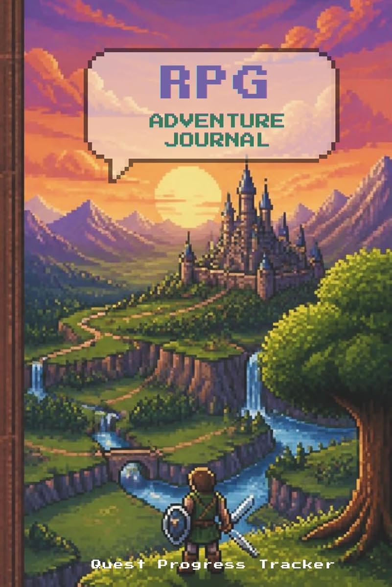 Quest Log Journal - RPG Quest Tracker for Missions, Boss Fights, Loot & Progress: Gaming Notebook for Immersive Adventures - Pixel Art Edition