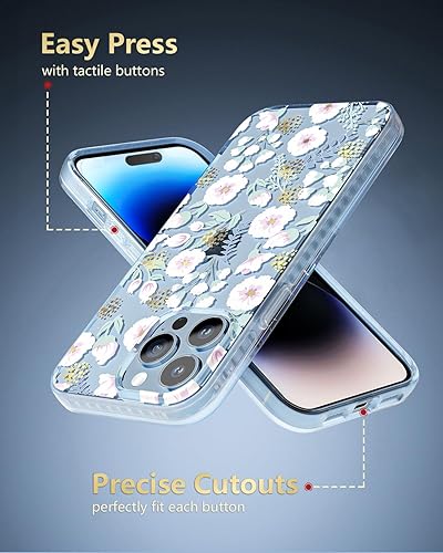 Miniatura 8 de Funda para iPhone 14 Pro Max con diseño colorido de espejo de nubes azules, bonita cubierta de teléfono para mujeres y niñas, con pantalla de vidrio