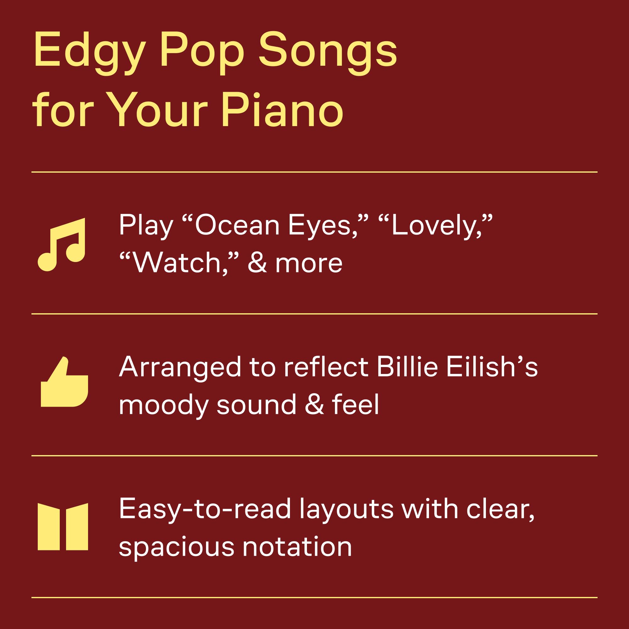 Billie Eilish: Don't smile at ME: Easy Piano Songbook