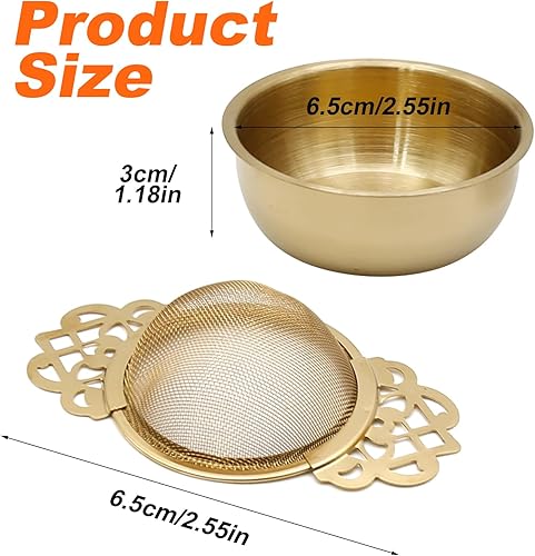 Miniatura 2 de Colador de drenaje de té de acero inoxidable 304, filtro de té, cuencos de goteo de té, tetera con asas de pétalos, divisor de té, paquete de 4