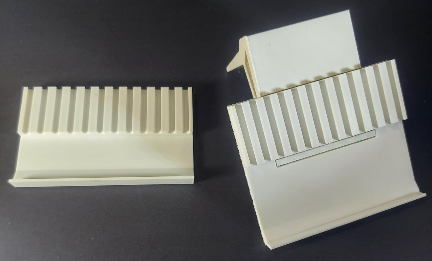 Pair of Honey Straw Filling Machine Extra Holder - Holds 12 Straws at once for Sealing - One with Built-in Stop and one for Freehand