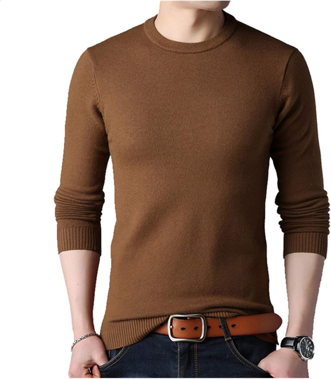 Suéter George Talla EG Cuello Redondo Liso Acanalado Azul Marino | Walmart